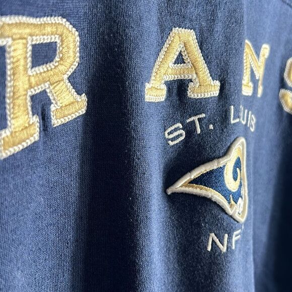 🔥🏈 Vintage ST.LOUIS RAMS NFL Embroidered Heavy Crewneck Sweatshirt Sz XL - GUC - Picture 5 of 10
